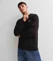 New Look Black Rose Embroidered Crew Neck Sweatshirt